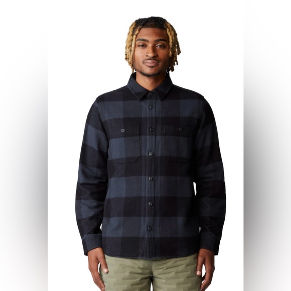 Mountain Hardwear Plusher LongSleeve Flannel in Black Tatanka Check Print Medium - Picture 2 of 13